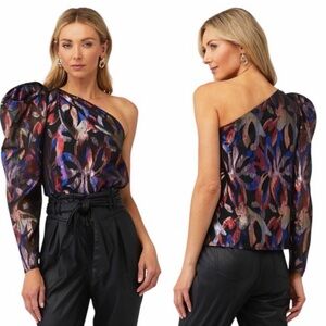 Sabina Musayev One-Shoulder Multicolor Top
